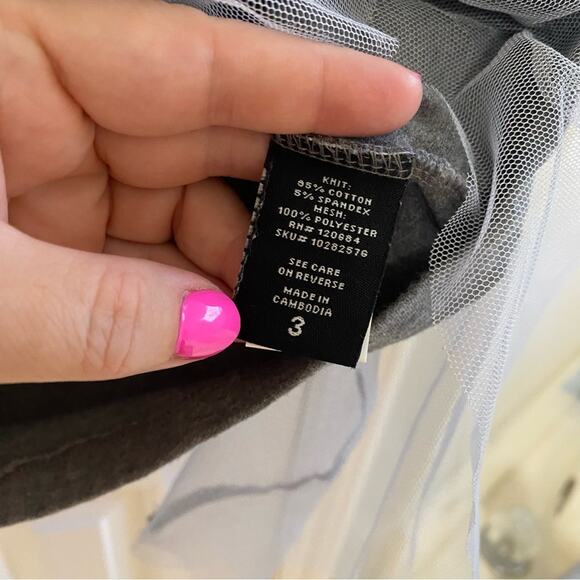 TORRID • Gray Silver Mesh Tulle Layered Midi Pencil Skirt - Picture 3 of 5